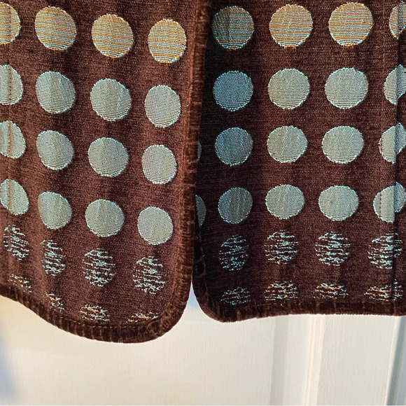 Khangura Art To Wear Circles Vintage Jacket Women's Size M One Button Brown Blue - Picture 8 of 11